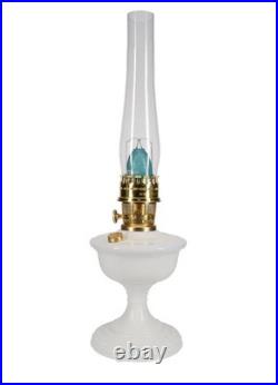 Aladdin Alexandria Milk Glass Table Lamp with Brass Burner and Mantle