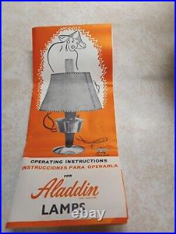 Aladdin Aluminum Kerosene Oil Lamp 23 with Chimney, extra wick, shade and manual