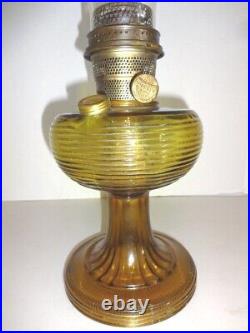 Aladdin Amber Beehive Glass Oil Lamp withChimney