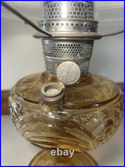 Aladdin Amber Filigree Stem B-52 Oil Lamp Shade Model B Burner Nu Type