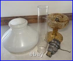 Aladdin Amber Filigree Stem B-52 Oil Lamp Shade Model B Burner Nu Type