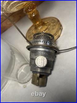 Aladdin Amber Filigree Stem B-52 Oil Lamp Shade Model B Burner Nu Type