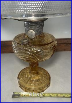 Aladdin Amber Filigree Stem B-52 Oil Lamp Shade Model B Burner Nu Type
