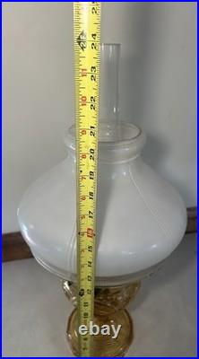 Aladdin Amber Filigree Stem B-52 Oil Lamp Shade Model B Burner Nu Type