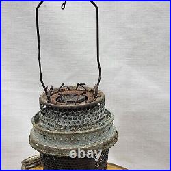 Aladdin Amber Glass Washington Drape Round Oil Lamp Nu-Type Model B READ