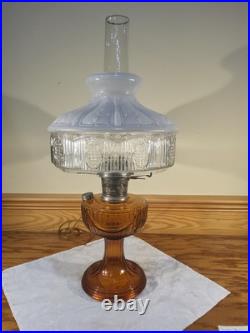 Aladdin Amber Short Lincoln Drape 501 White Clear Shade Electric Burner Nickel