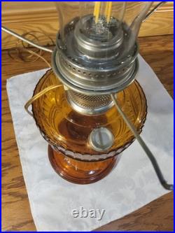 Aladdin Amber Short Lincoln Drape 501 White Clear Shade Electric Burner Nickel