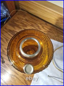 Aladdin Amber Short Lincoln Drape 501 White Clear Shade Electric Burner Nickel