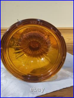 Aladdin Amber Short Lincoln Drape 501 White Clear Shade Electric Burner Nickel