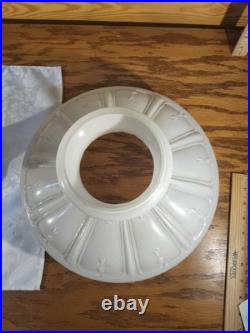 Aladdin Amber Short Lincoln Drape 501 White Clear Shade Electric Burner Nickel