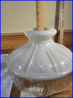 Aladdin Amber Short Lincoln Drape 501 White Clear Shade Electric Burner Nickel