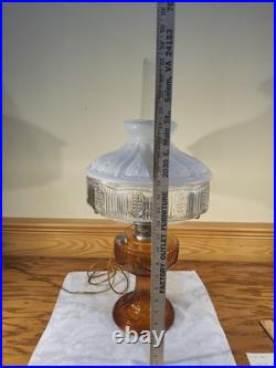 Aladdin Amber Short Lincoln Drape 501 White Clear Shade Electric Burner Nickel