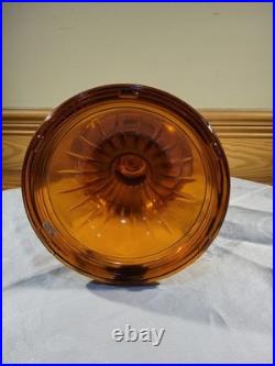 Aladdin Amber Short Lincoln Drape Electric Lamp Brass Burner Lox On Chimney