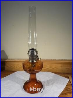 Aladdin Amber Short Lincoln Drape Model C Brass Burner New Wick Lox On Chimney