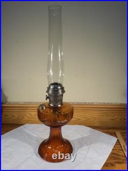 Aladdin Amber Short Lincoln Drape Model C Brass Burner New Wick Lox On Chimney