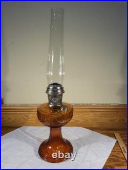 Aladdin Amber Short Lincoln Drape Model C Brass Burner New Wick Lox On Chimney