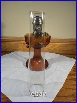 Aladdin Amber Short Lincoln Drape Model C Brass Burner New Wick Lox On Chimney