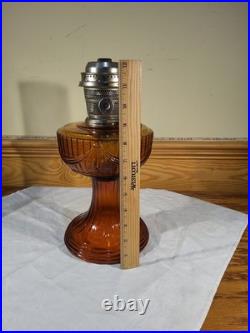 Aladdin Amber Short Lincoln Drape Model C Brass Burner New Wick Lox On Chimney