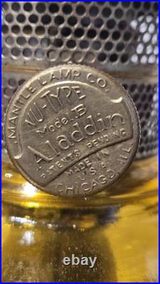 Aladdin Amber Washington Drape B-55Oil Lamp 1944-50 Model B Burner