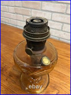 Aladdin Amber Washington Drape Glass Oil Lamp with NuType Model B Burner Orange