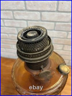 Aladdin Amber Washington Drape Glass Oil Lamp with NuType Model B Burner Orange