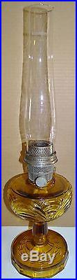 Aladdin Amber Washington Drape Model B Kerosene Lamp Oil Glass Vtg Antique