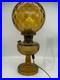 Aladdin Amber Washington Drape Oil Lamp With Fenton Style Glass Shade 21 Tall