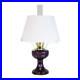 Aladdin Amethyst Lincoln Drape Table Oil Lamp Brass with White Pleated Shade