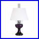 Aladdin Amethyst Lincoln Drape Table Oil Lamp Nickel with White Pleated Shade