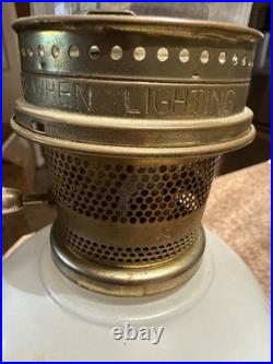 Aladdin Antique Milk Glass Kerosene Oil Lamp Original Globe MINT CONDITION 21.5