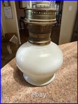Aladdin Antique Milk Glass Kerosene Oil Lamp Original Globe MINT CONDITION 21.5
