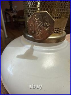 Aladdin Antique Milk Glass Kerosene Oil Lamp Original Globe MINT CONDITION 21.5