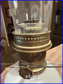 Aladdin Antique Milk Glass Kerosene Oil Lamp Original Globe MINT CONDITION 21.5