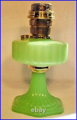 Aladdin Apple Green Moonstone Corinthian B-111 Kerosene Lamp (1935-36)