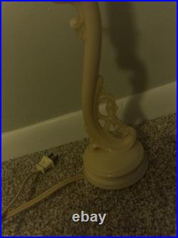 Aladdin Art Deco Uranium Alacite Glass Boudoir Lamp Ivory Unique HTF