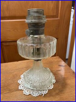 Aladdin B-100 Clear 1935 metal connector Corinthian Kerosene Oil Lamp
