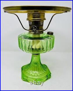 Aladdin B-102 Light Green Crystal Corinthian 1935-1936 Oil Lamp