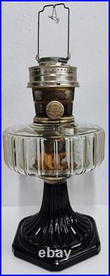 Aladdin B-104 Corinthian Clear/Black Oil Lamp 1936 With Model B Burner