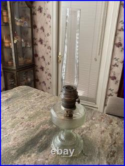 Aladdin B-104 Corinthian Clear Colonial Oil Lamp 1930's Model B Burner withchimney