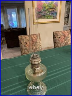 Aladdin B-104 Corinthian Clear Colonial Oil Lamp 1930's Model B Burner withchimney