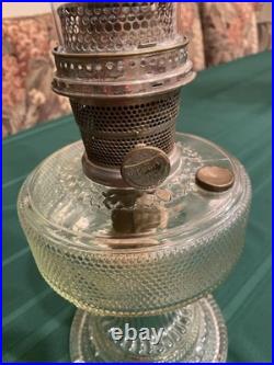 Aladdin B-104 Corinthian Clear Colonial Oil Lamp 1930's Model B Burner withchimney