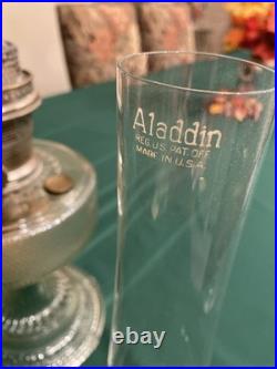 Aladdin B-104 Corinthian Clear Colonial Oil Lamp 1930's Model B Burner withchimney
