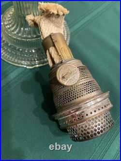 Aladdin B-104 Corinthian Clear Colonial Oil Lamp 1930's Model B Burner withchimney
