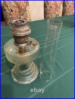 Aladdin B-104 Corinthian Clear Colonial Oil Lamp 1930's Model B Burner withchimney