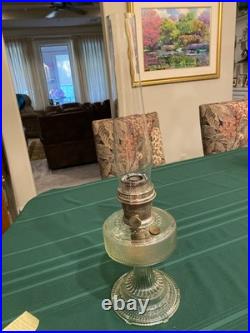 Aladdin B-104 Corinthian Clear Colonial Oil Lamp 1930's Model B Burner withchimney