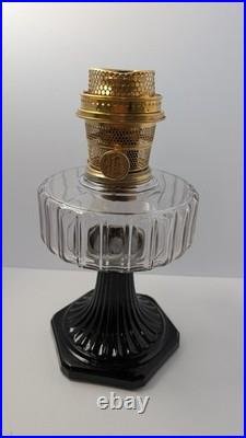 Aladdin B-104 Corinthian Oil Lamp Clear over Black Crystal 1936