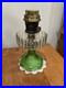 Aladdin B-105 Corinthian Model B Uranium Glass Oil Lamp Green Base