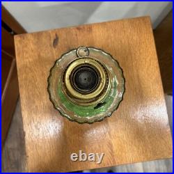 Aladdin B-105 Corinthian Model B Uranium Glass Oil Lamp Green Base