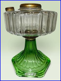 Aladdin B-105 Corinthian Oil Lamp Clear Green Beta Crystal UV Reactive 1936