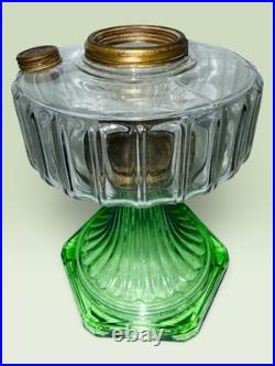 Aladdin B-105 Corinthian Oil Lamp Clear Green Beta Crystal UV Reactive 1936